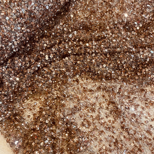 Mia rose gold sequin beaded mesh