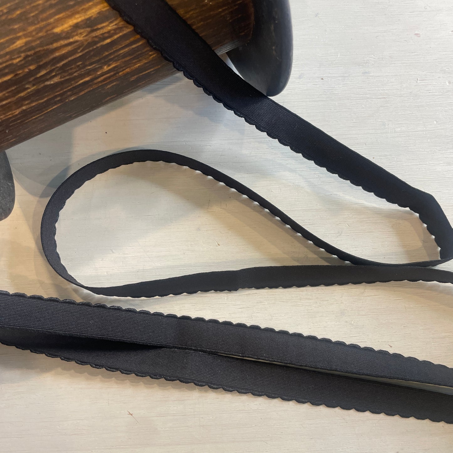 Black 15mm Plush Picot Elastic