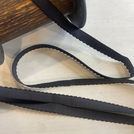 Black 15mm Plush Picot Elastic