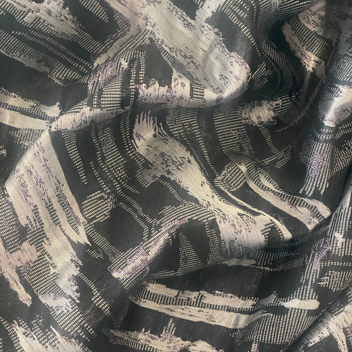 Silver blocks lurex brocade