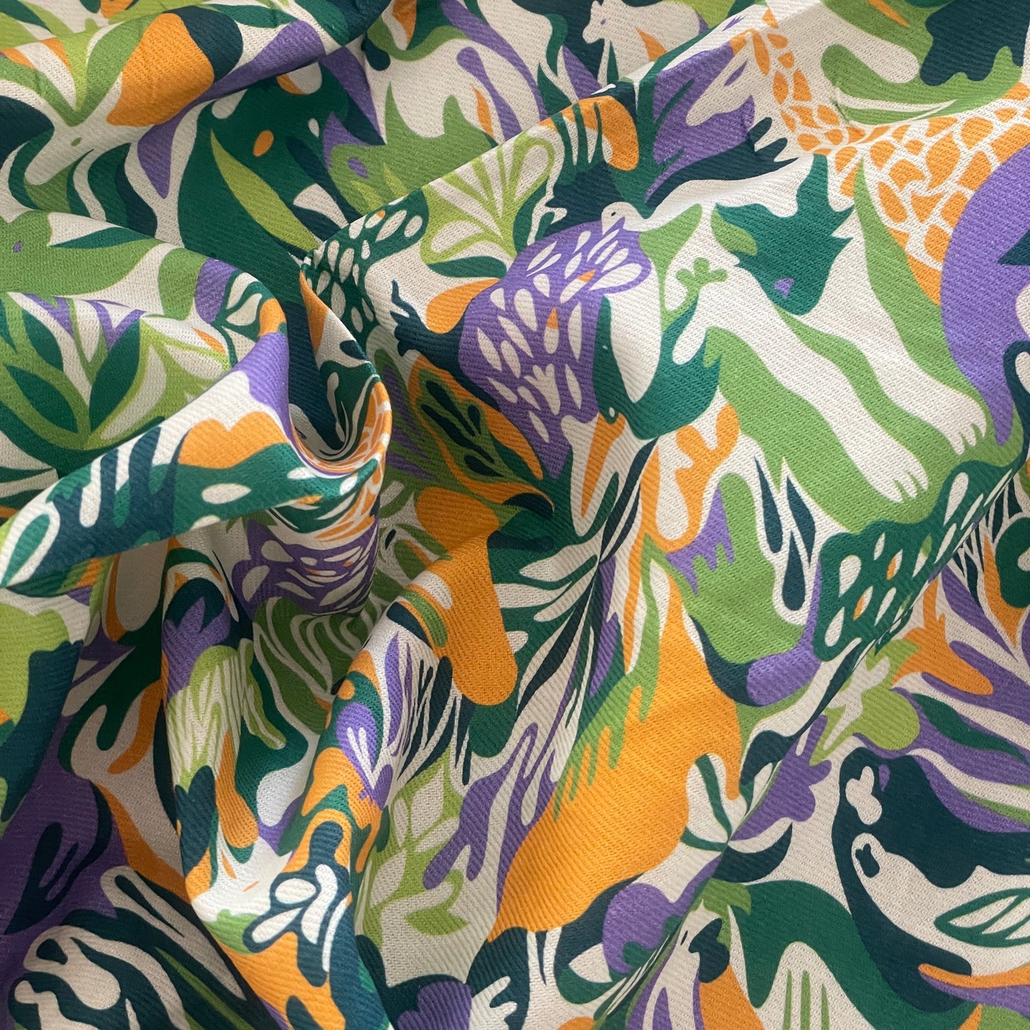 Jungle shadows cotton twill