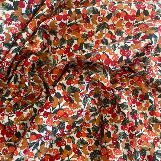 Strawberry patch cotton voile