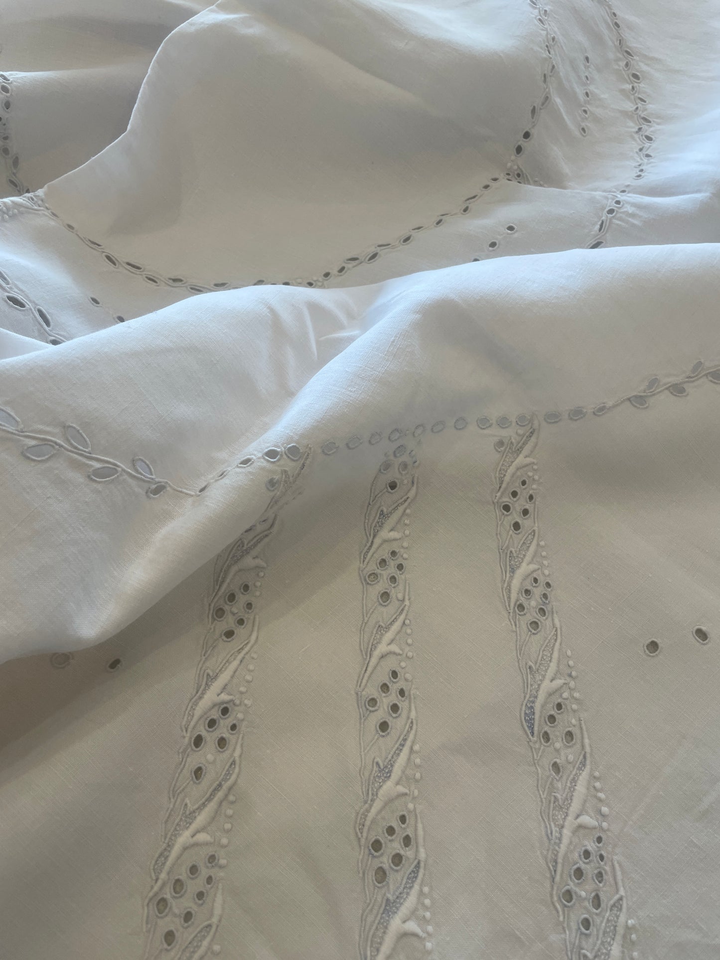 vintage linen cutwork cloth