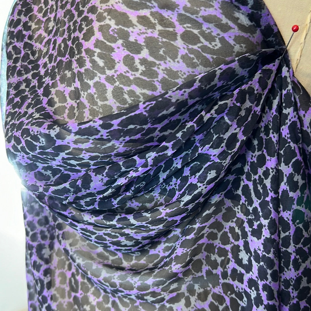 Purple Leopard Silk Chiffon