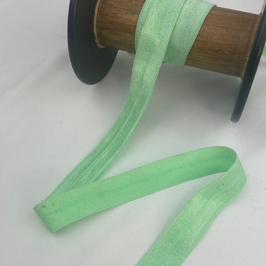 Dark Mint 15mm shiny foldover elastic