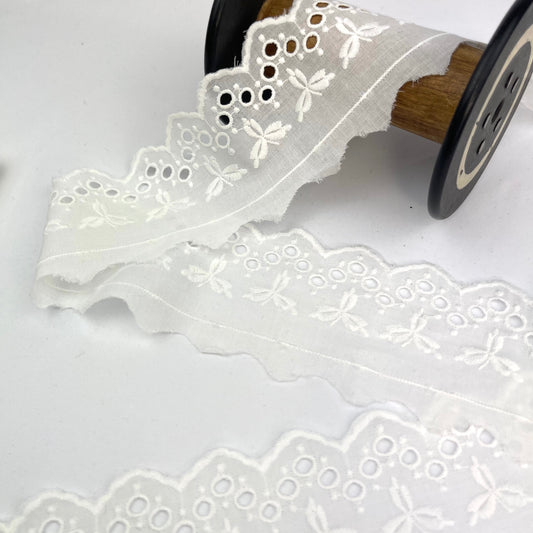 Maria White 55mm Broderie Trim