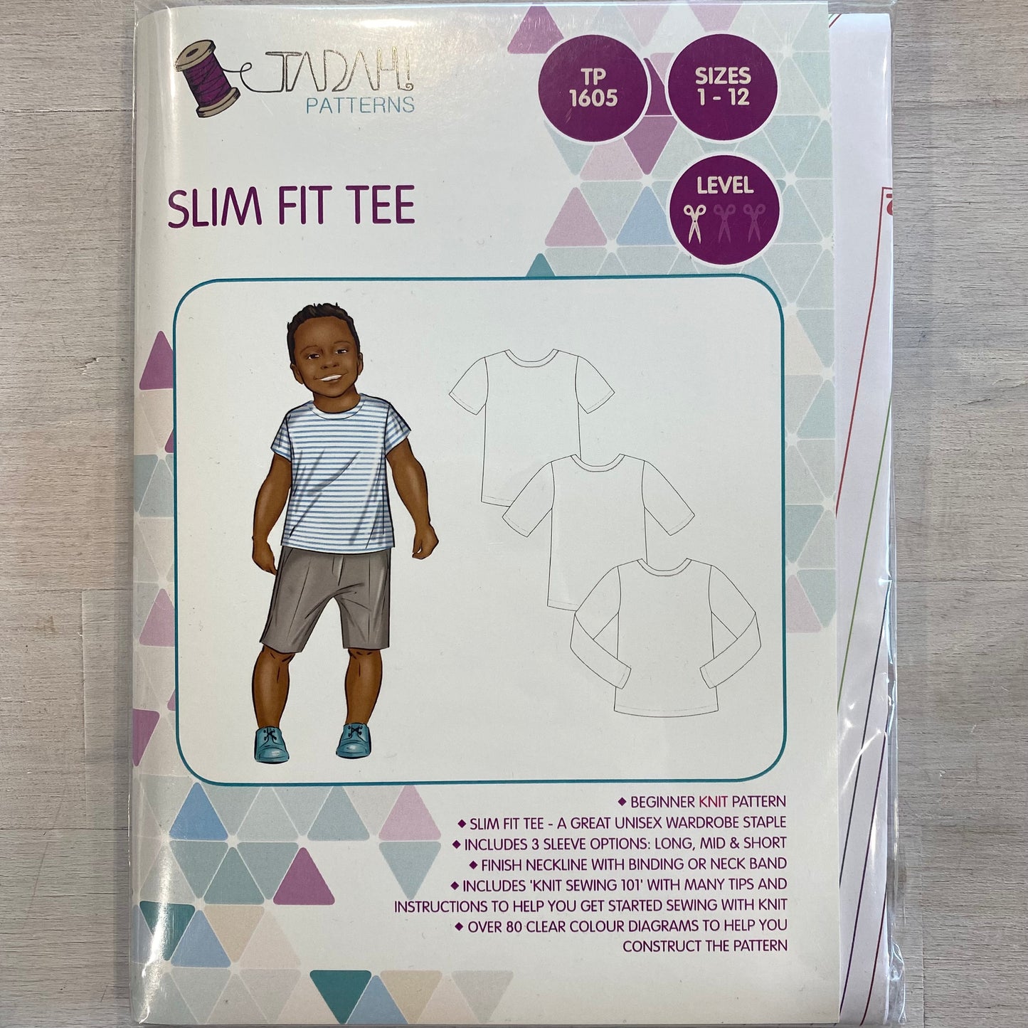 Tadah Patterns slim fit tee size 1-12