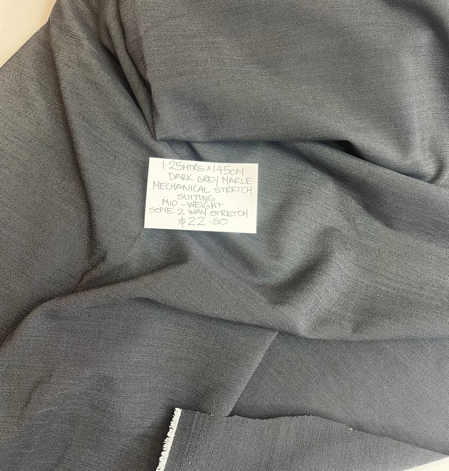 1.25m Dark Grey Marle Stretch Suiting