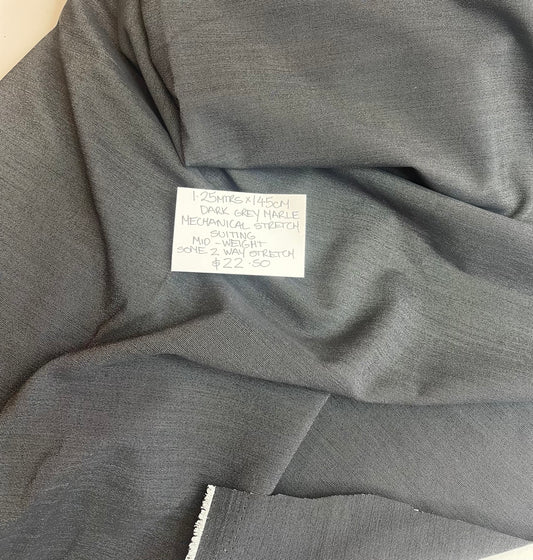 1.25m Dark Grey Marle Stretch Suiting