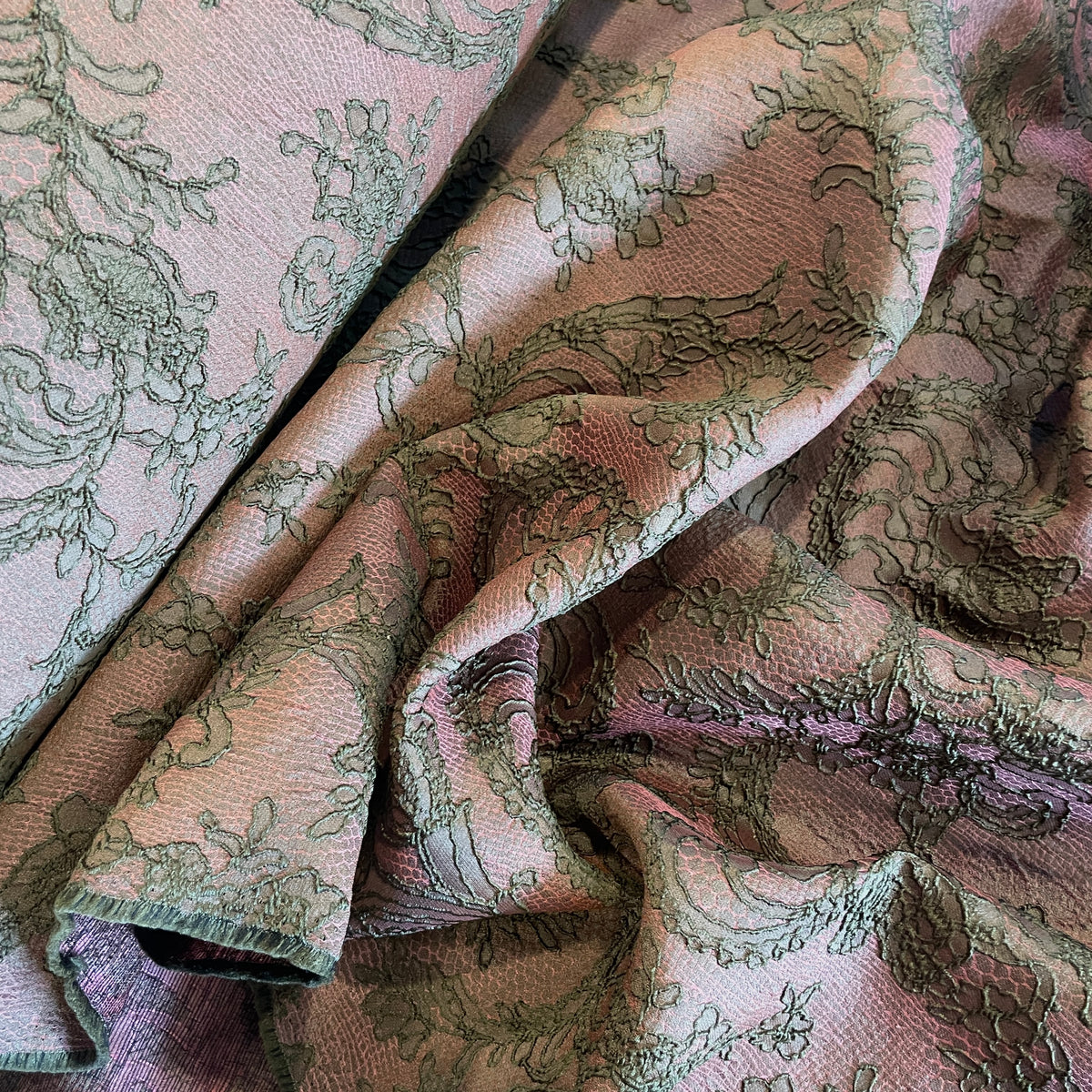 Gabriella olive jacquard brocade
