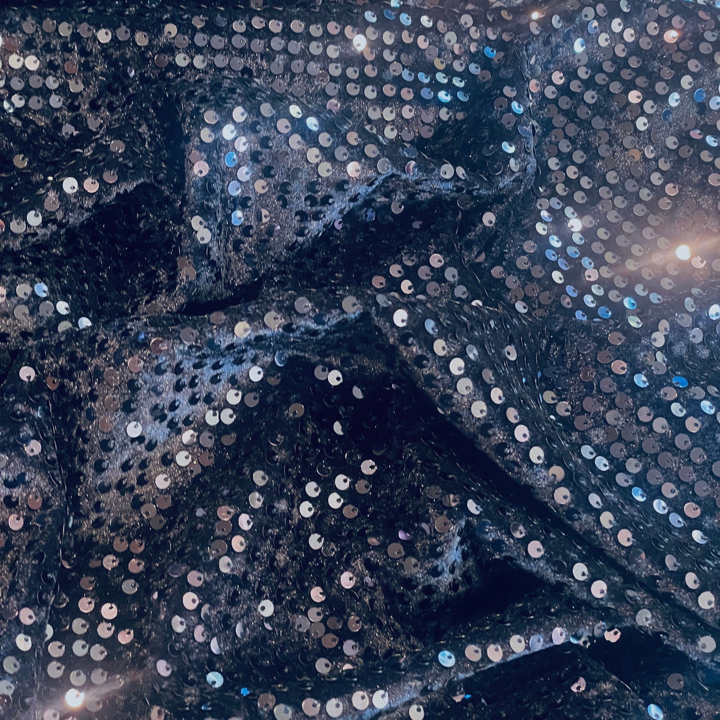 Midnight blue sequin velvet
