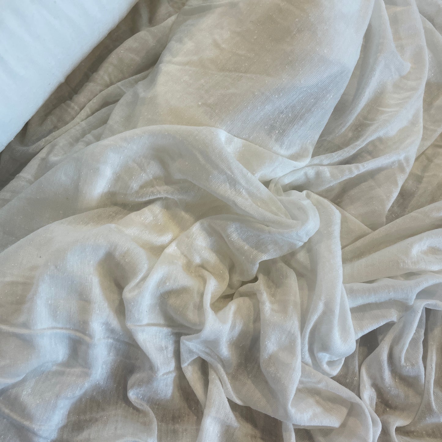 Ivory slub ultra light cotton single knit