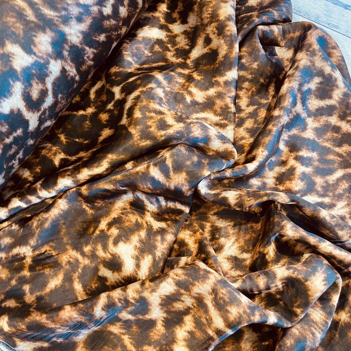 Roaming leopard silk satin