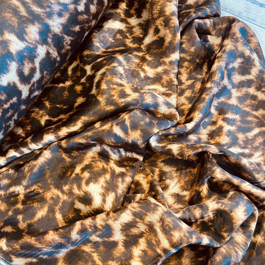 Roaming leopard silk satin