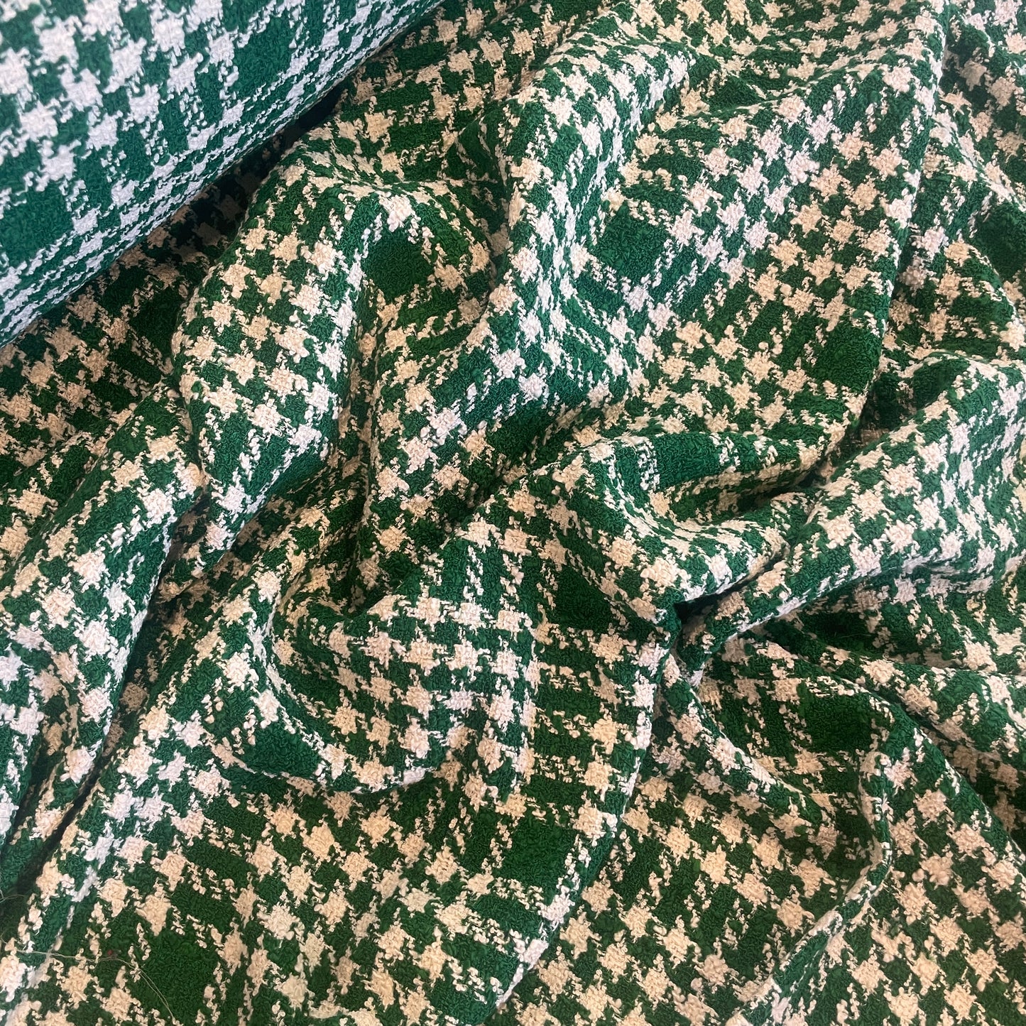 Emerald check soft drape boucle