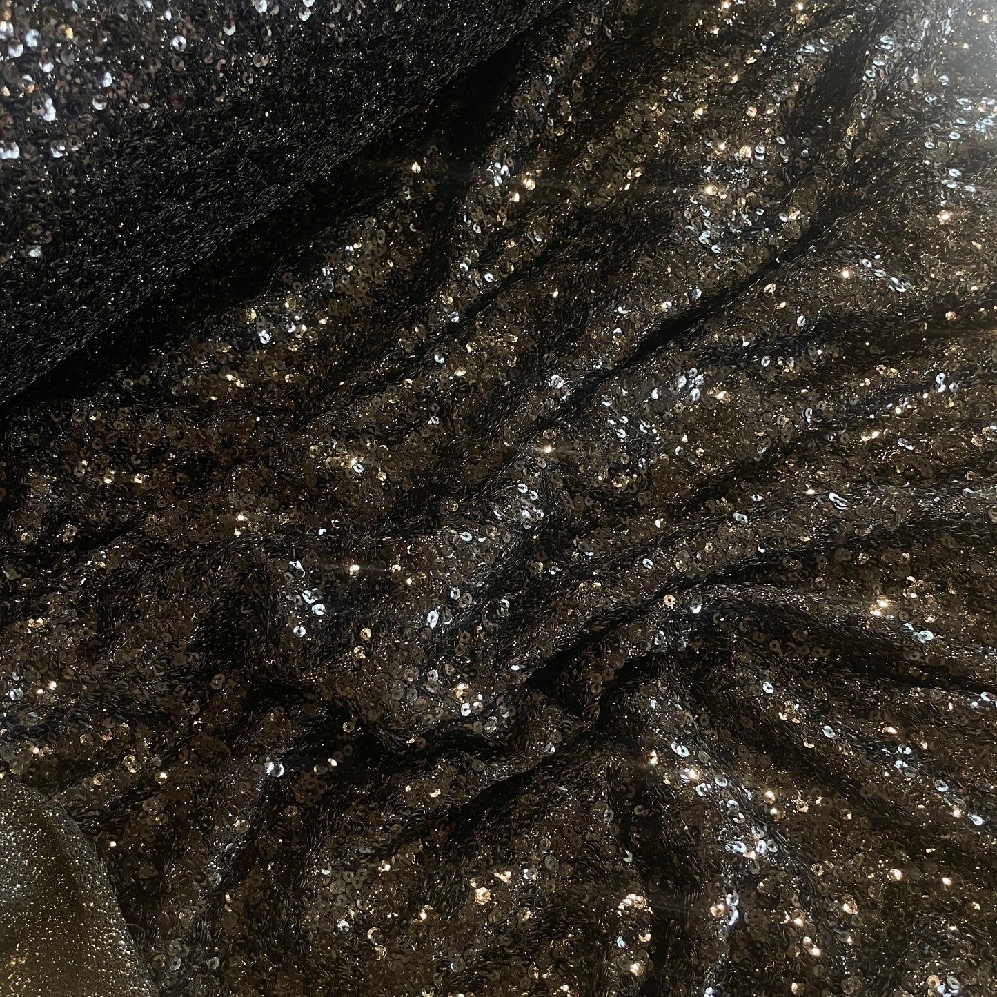 Starlia night black sequin lurex mesh