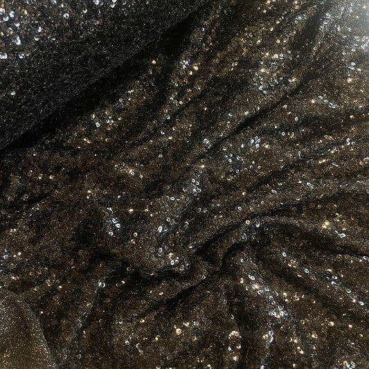 Starlia night black sequin lurex mesh