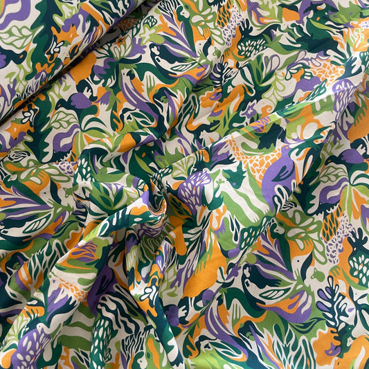 Jungle shadows cotton twill