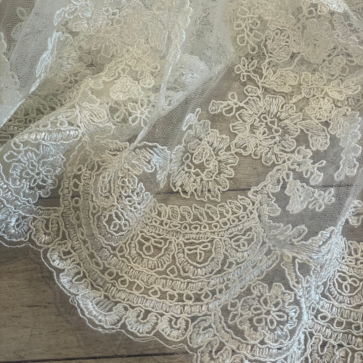 Mia rose corded embroidered tulle