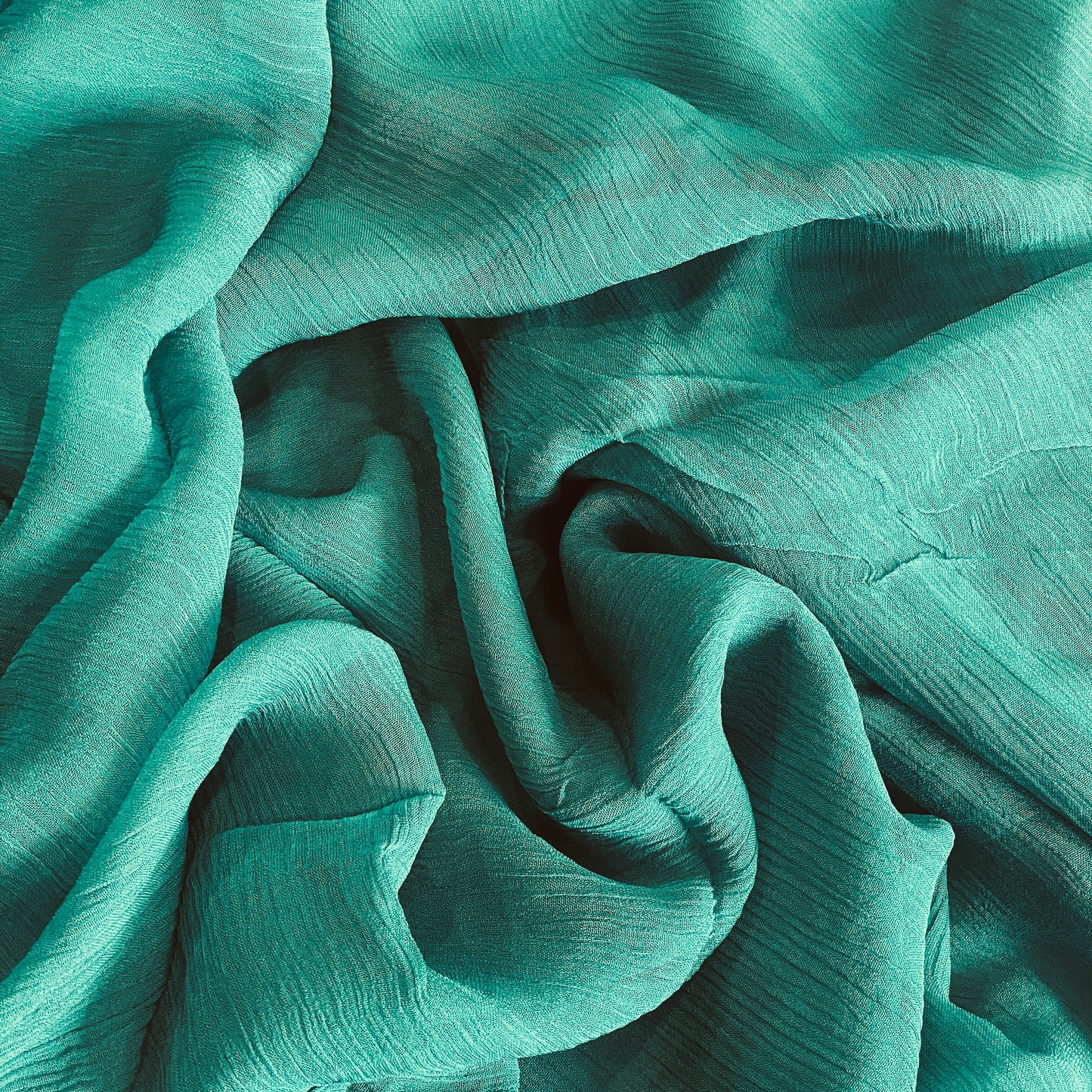 Emerald Crinkle Viscose Georgette