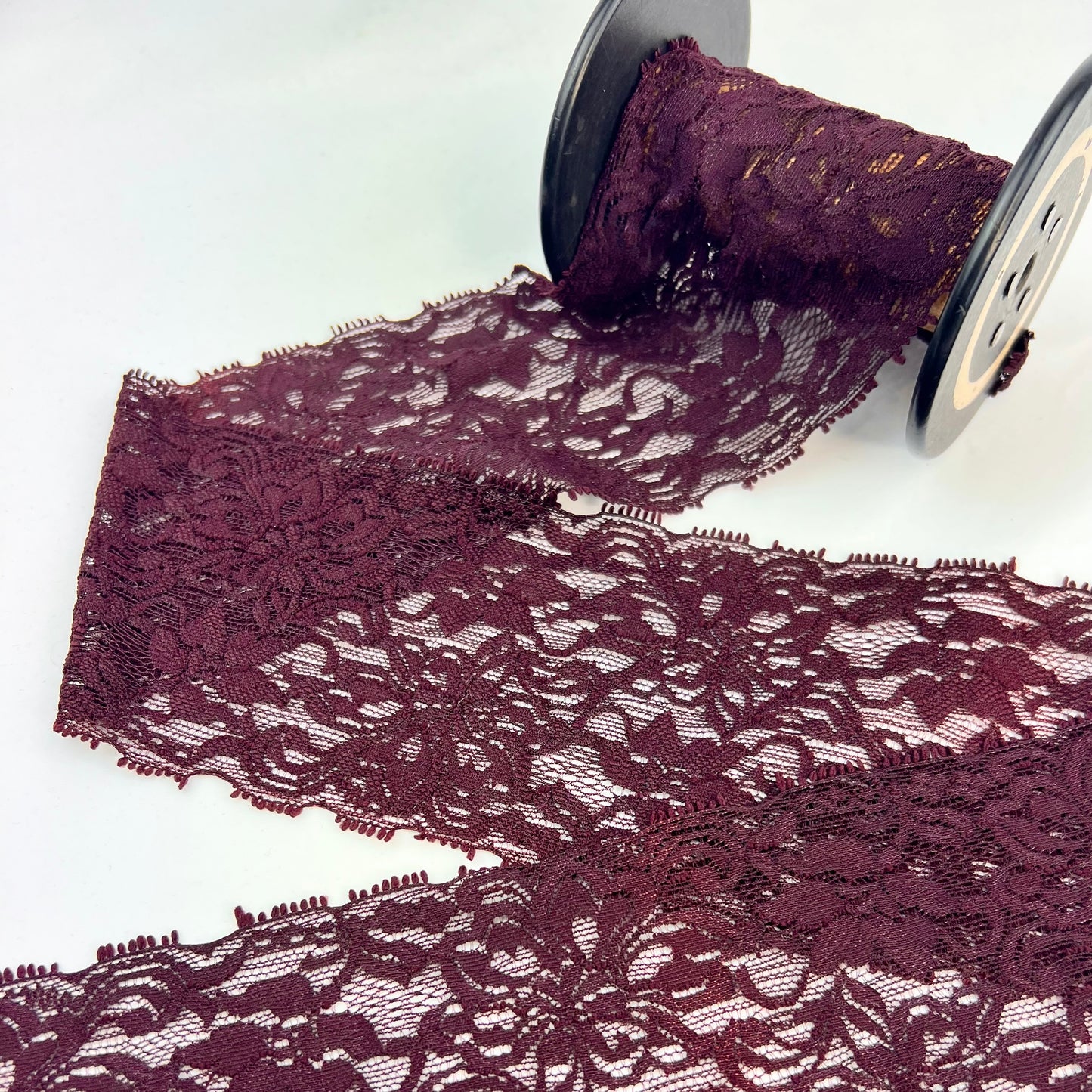 Deep Maroon 95mm Stretch Lace