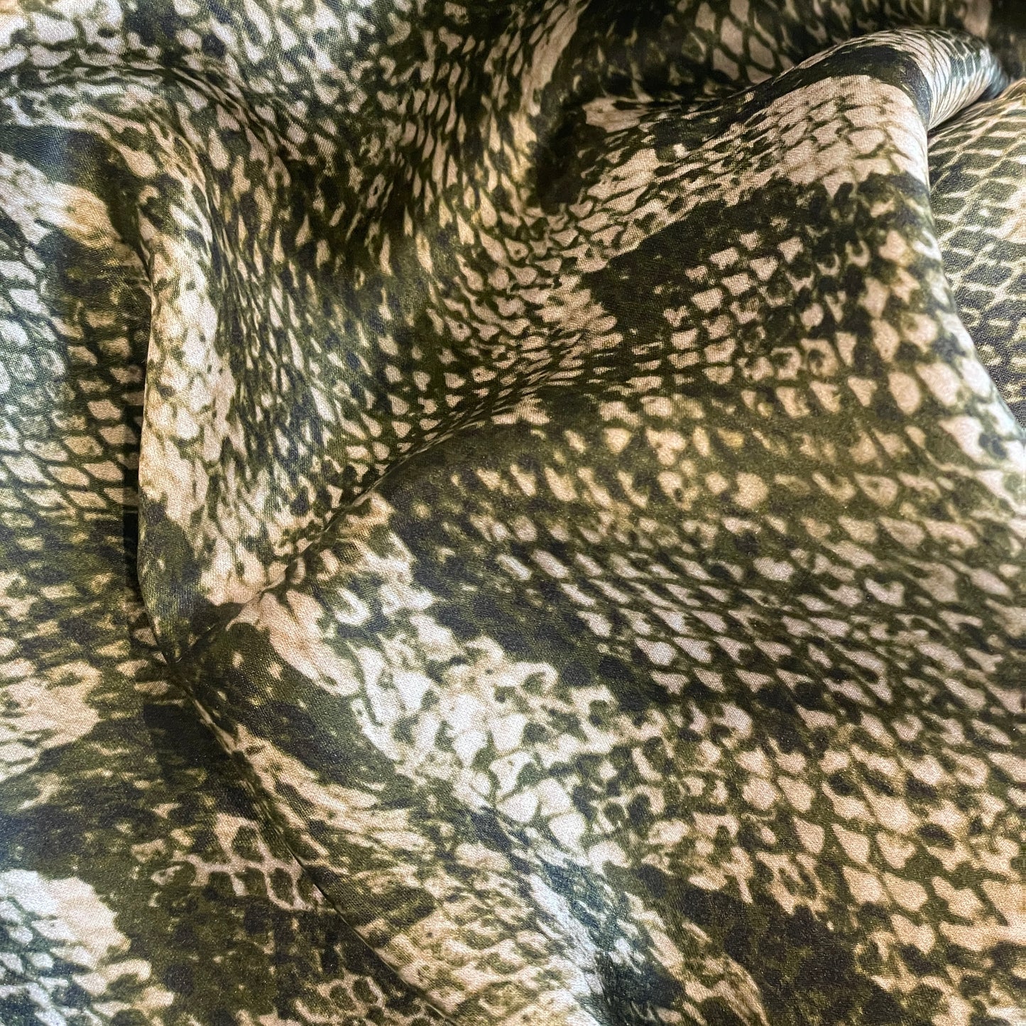 Olive serpent silk satin