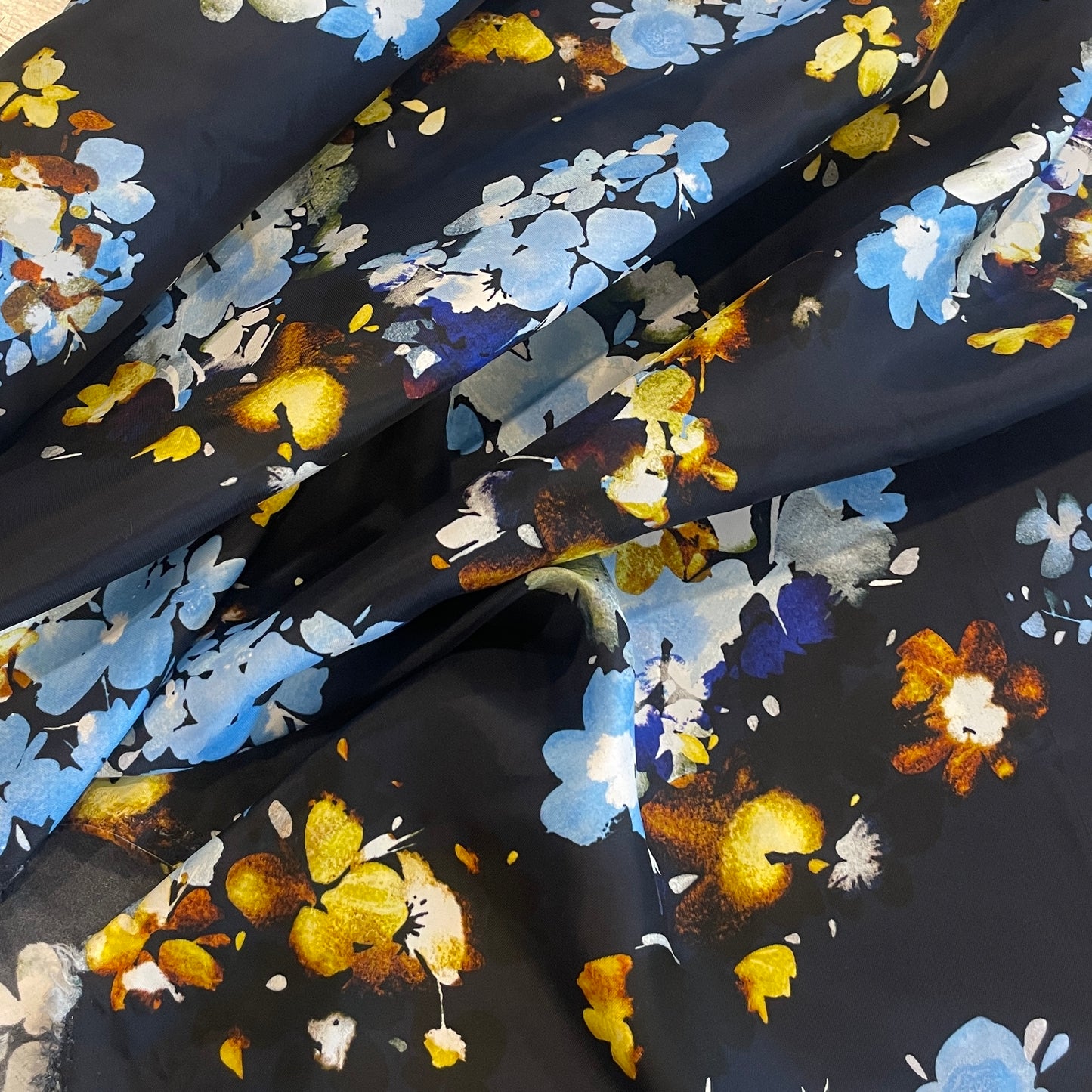 Midnight botanica viscose twill