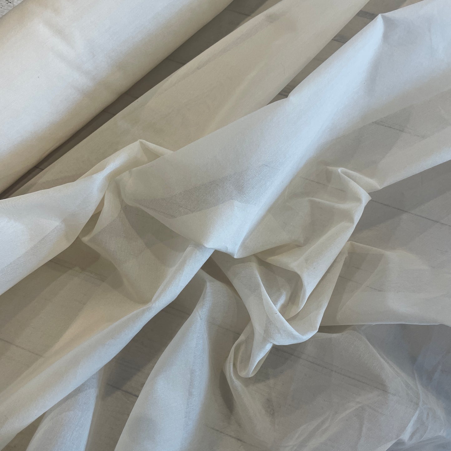 Cream silk cotton organdy