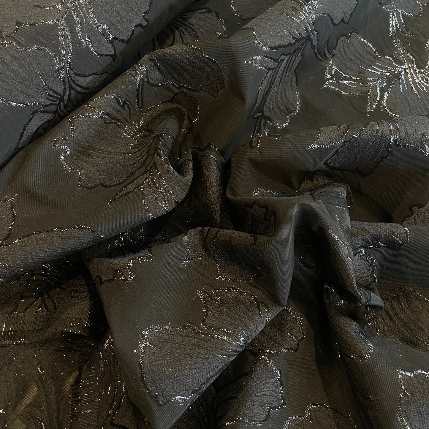 Steel magnolia black cloque double organza
