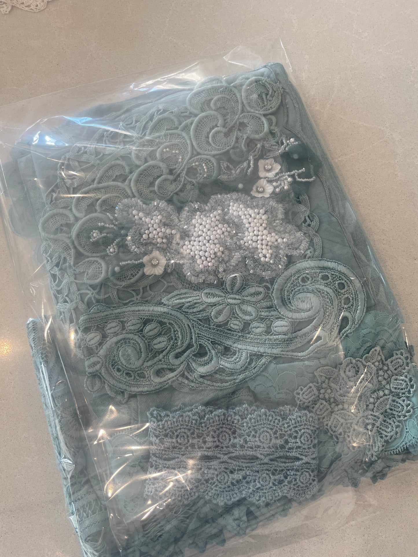 Duck egg vintage linen pack #2