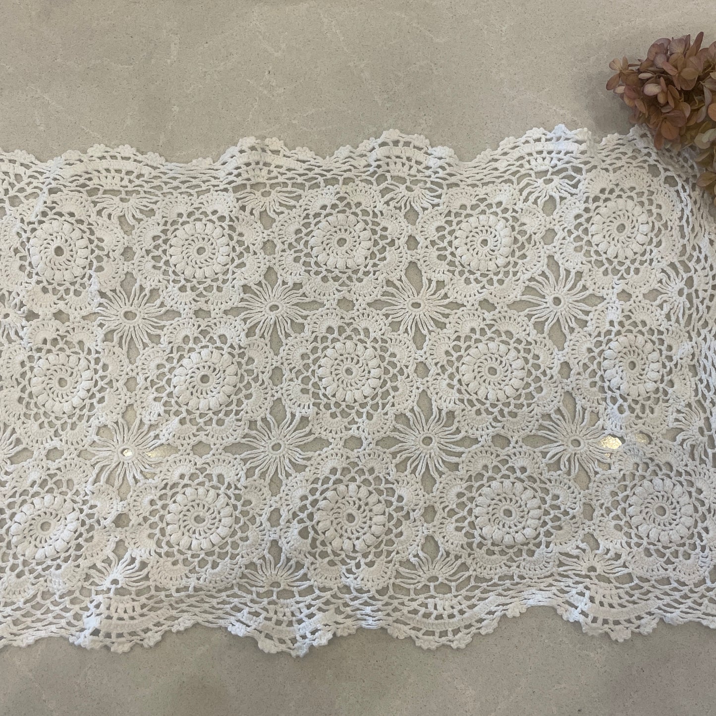 vintage white crochet doily #19