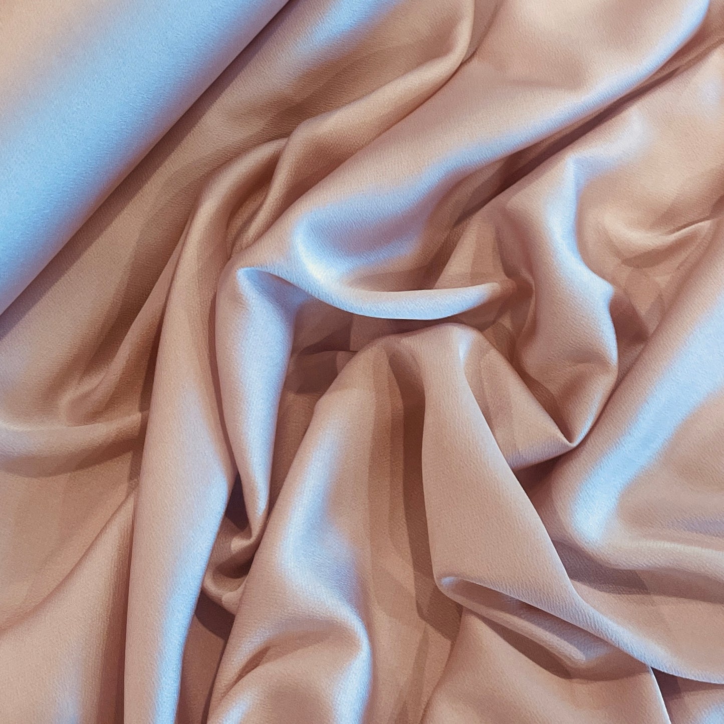 Mocha textured stretch viscose satin