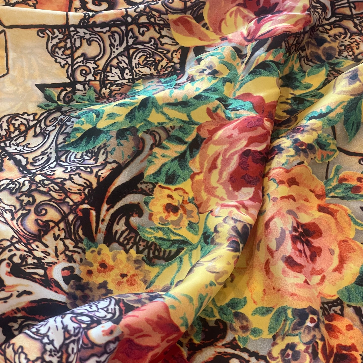 Stained glass crepe de chine