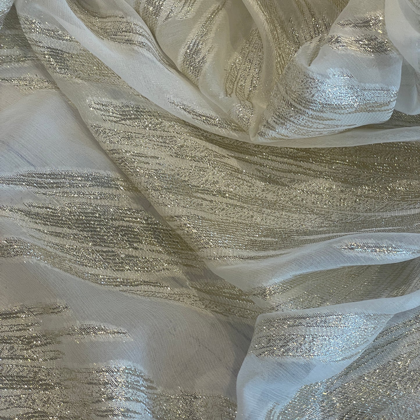 Starlight galaxy lurex jacquard silk georgette