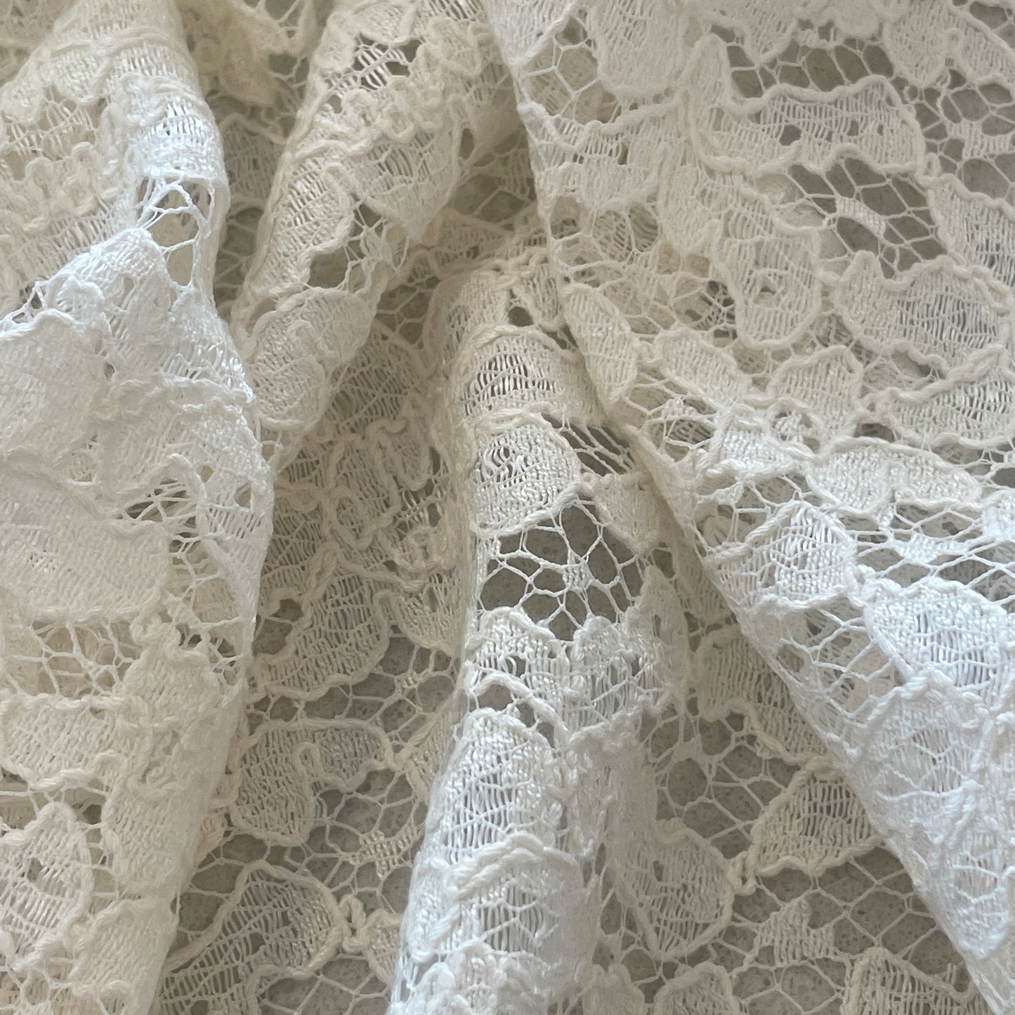 Tilly ivory soft drape corded lace