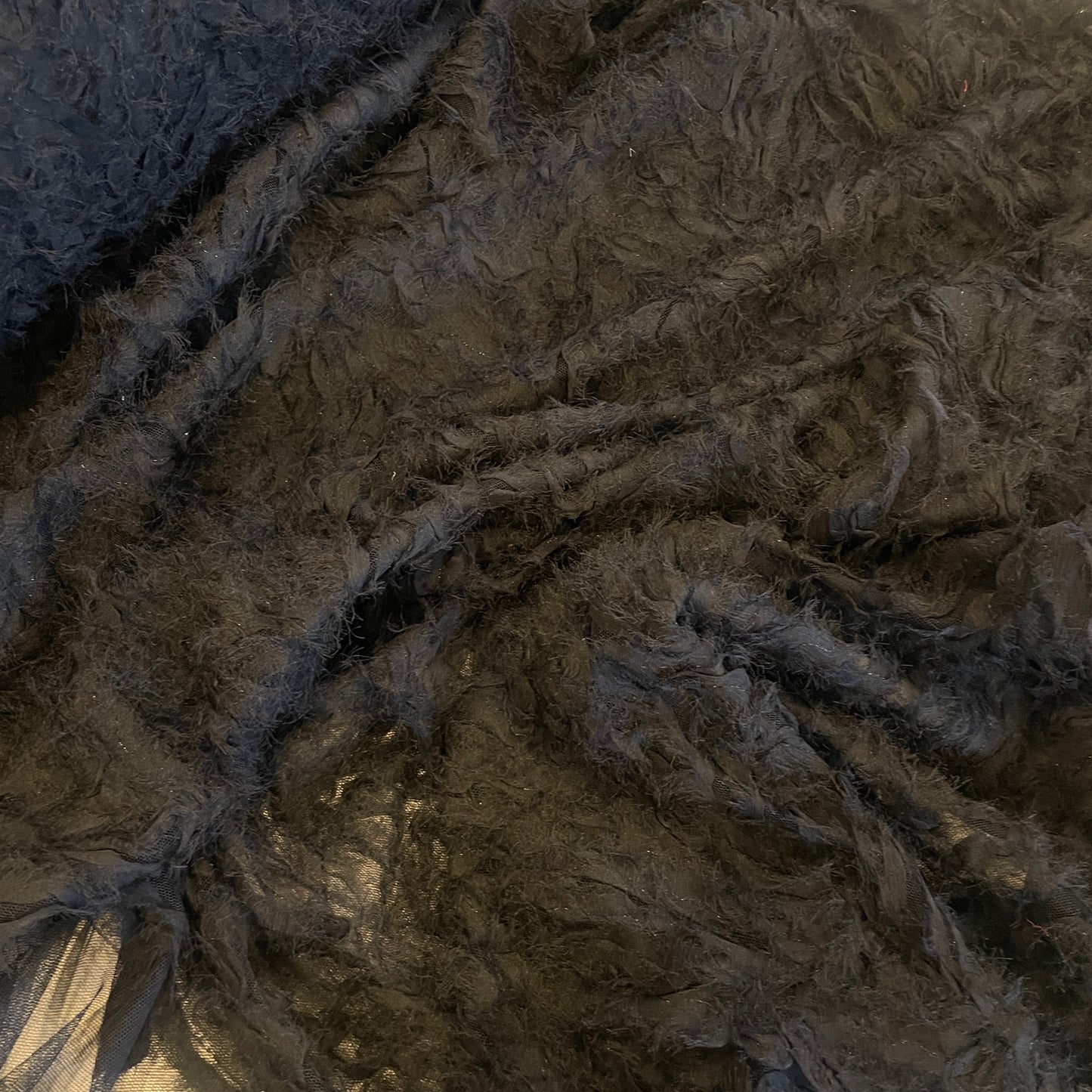 Black stitched georgette tulle