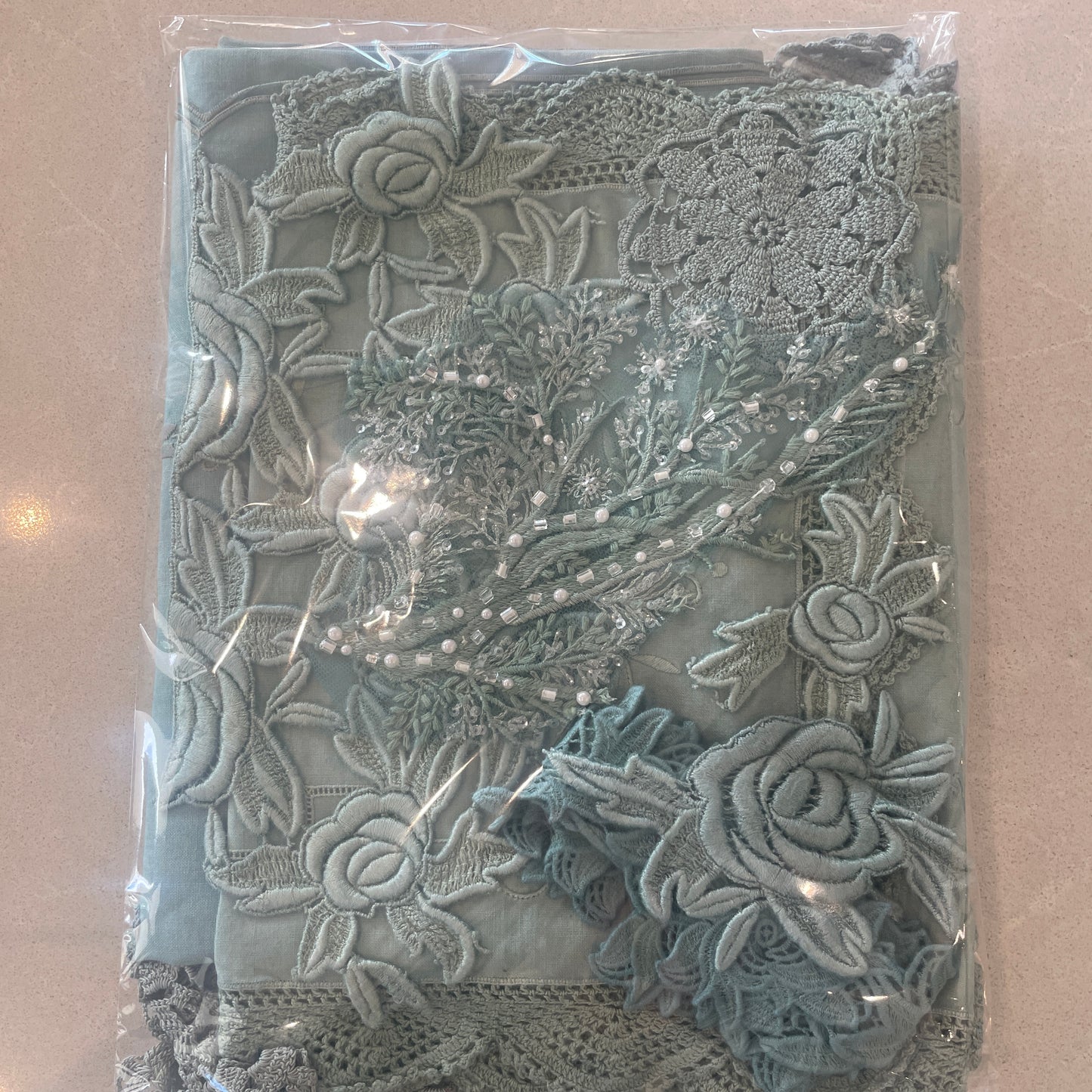 Duck egg vintage linen pack #3