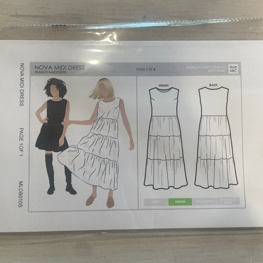 Style Arc Nova midi dress pattern size 4-16