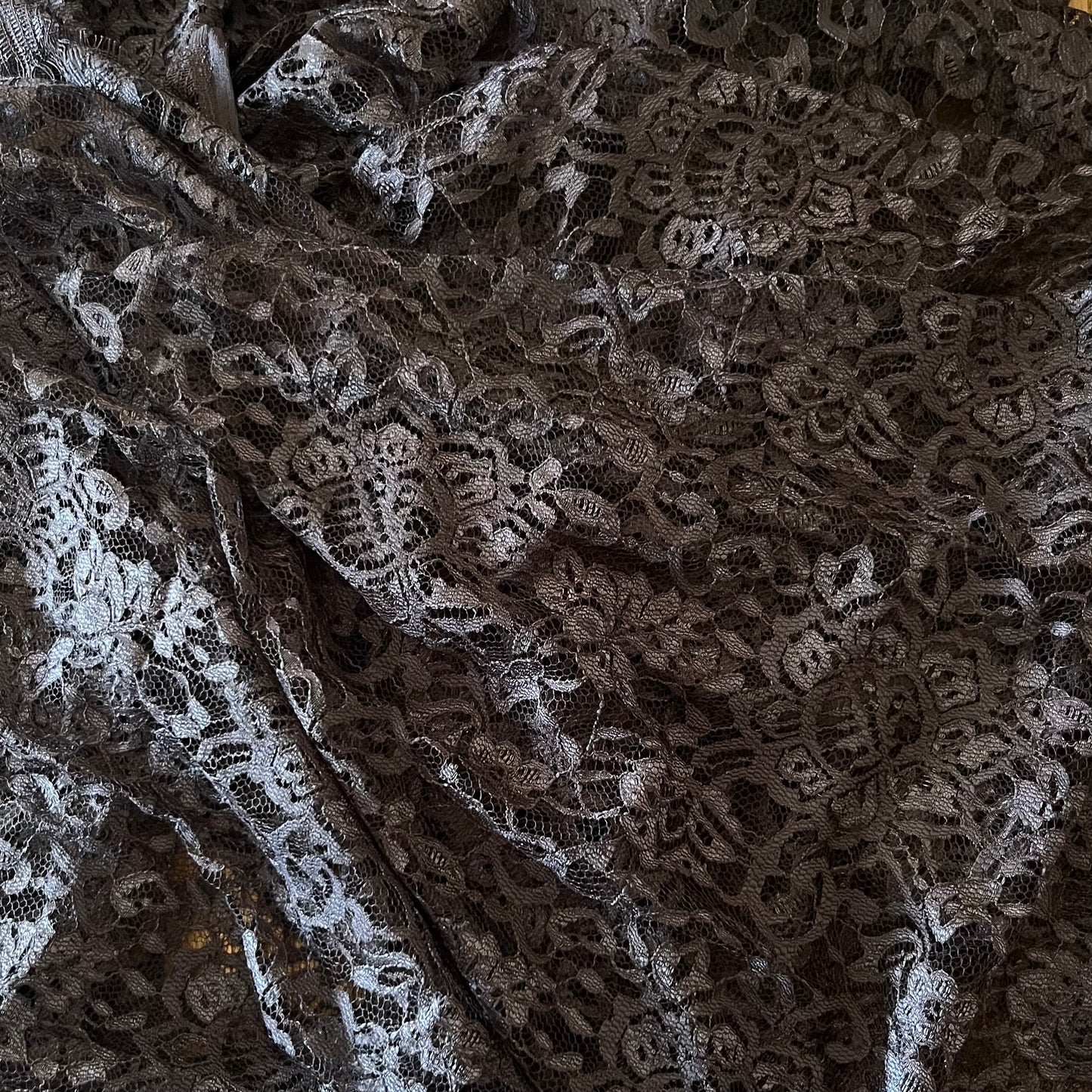 2.4m Deep Plum Chantilly Lace Nylon Cotton Poly
