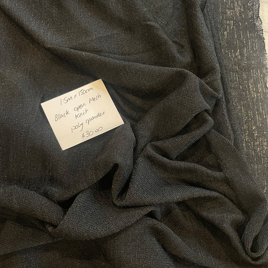 1.5m black open mesh knit