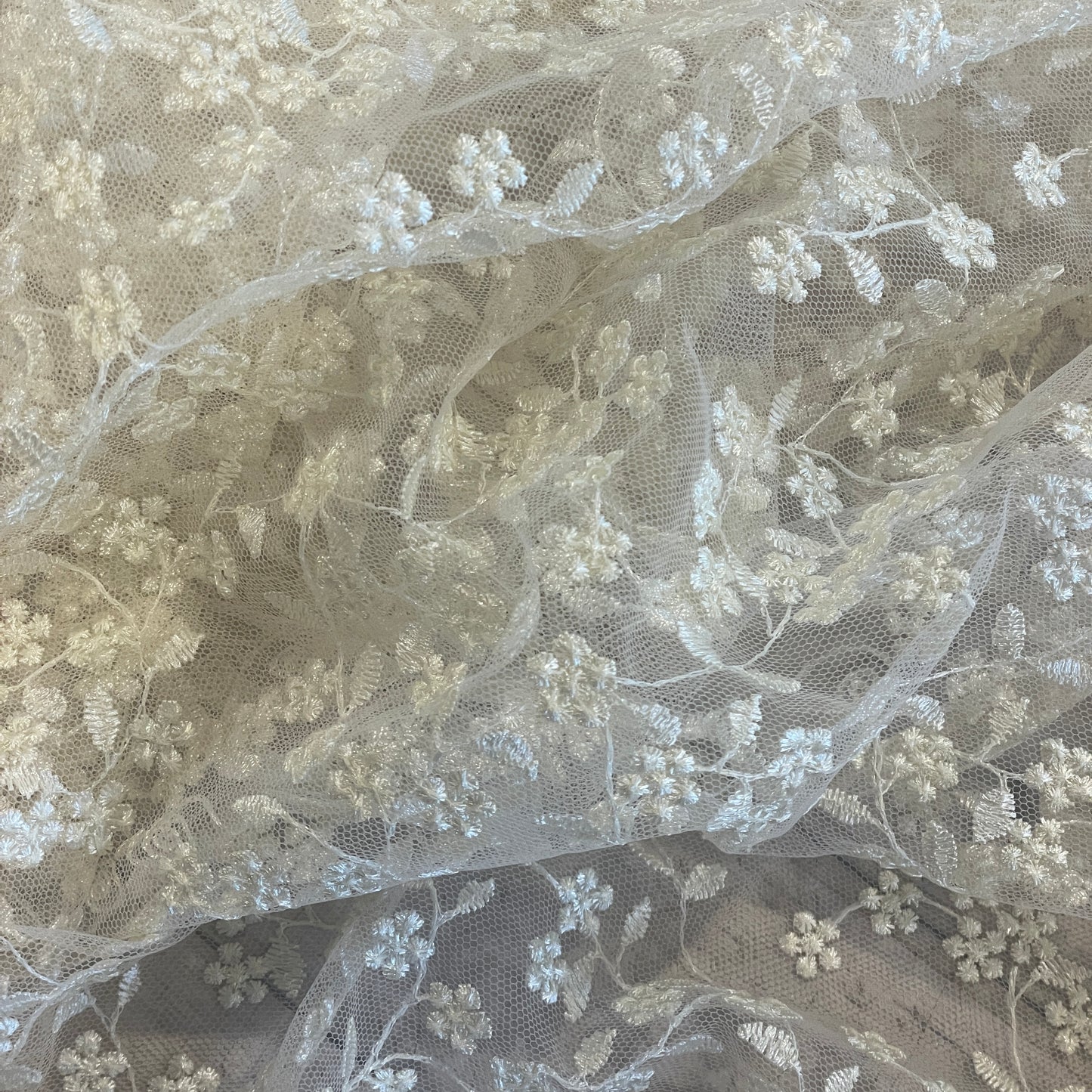 Cottage vines embroidered mesh