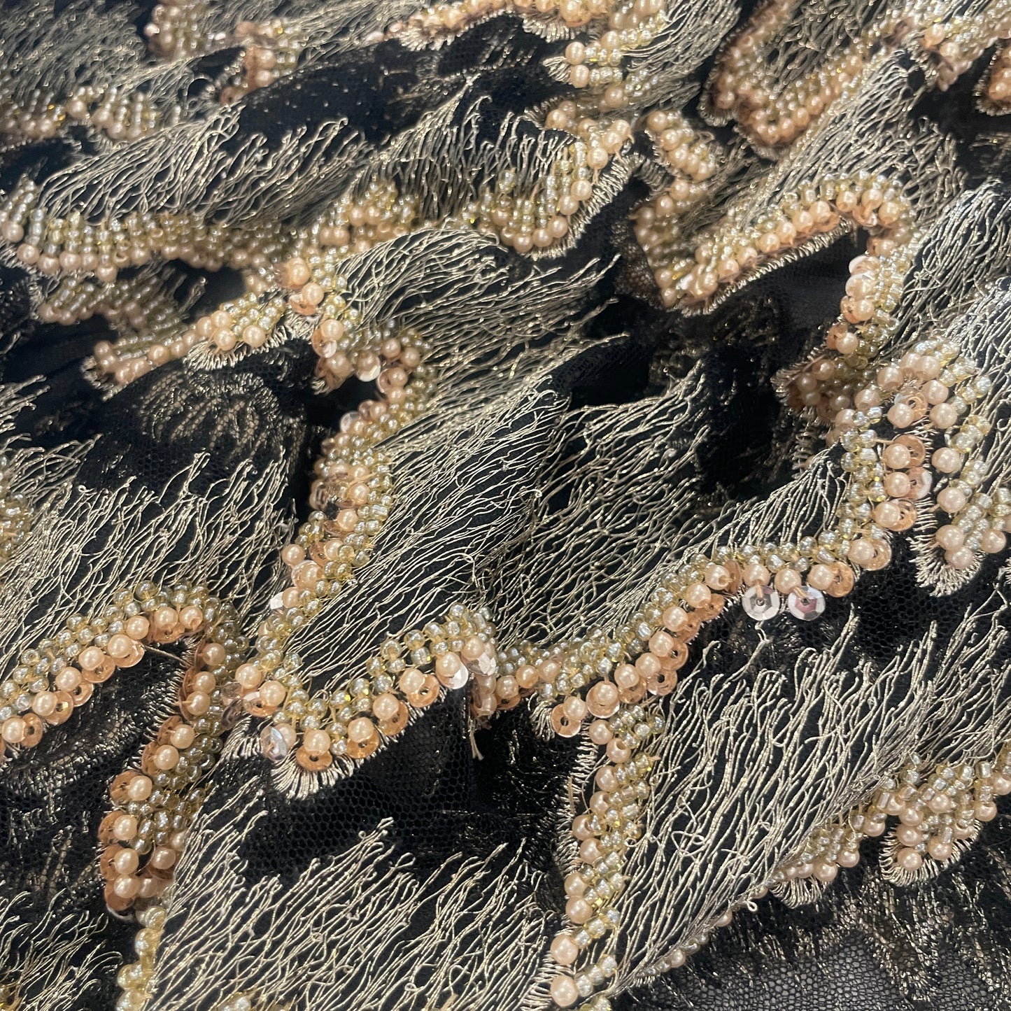 Diamond peaks beaded tulle