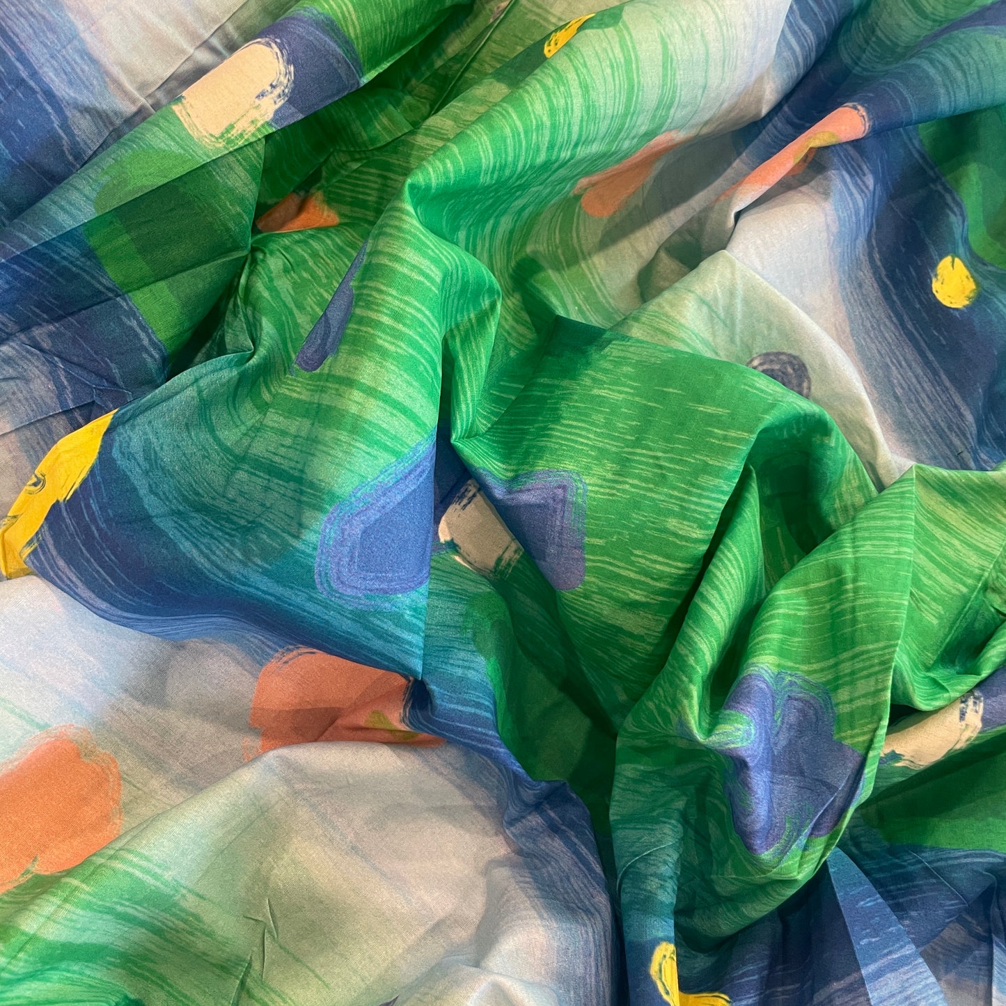 Floating abstract shapes cotton lawn