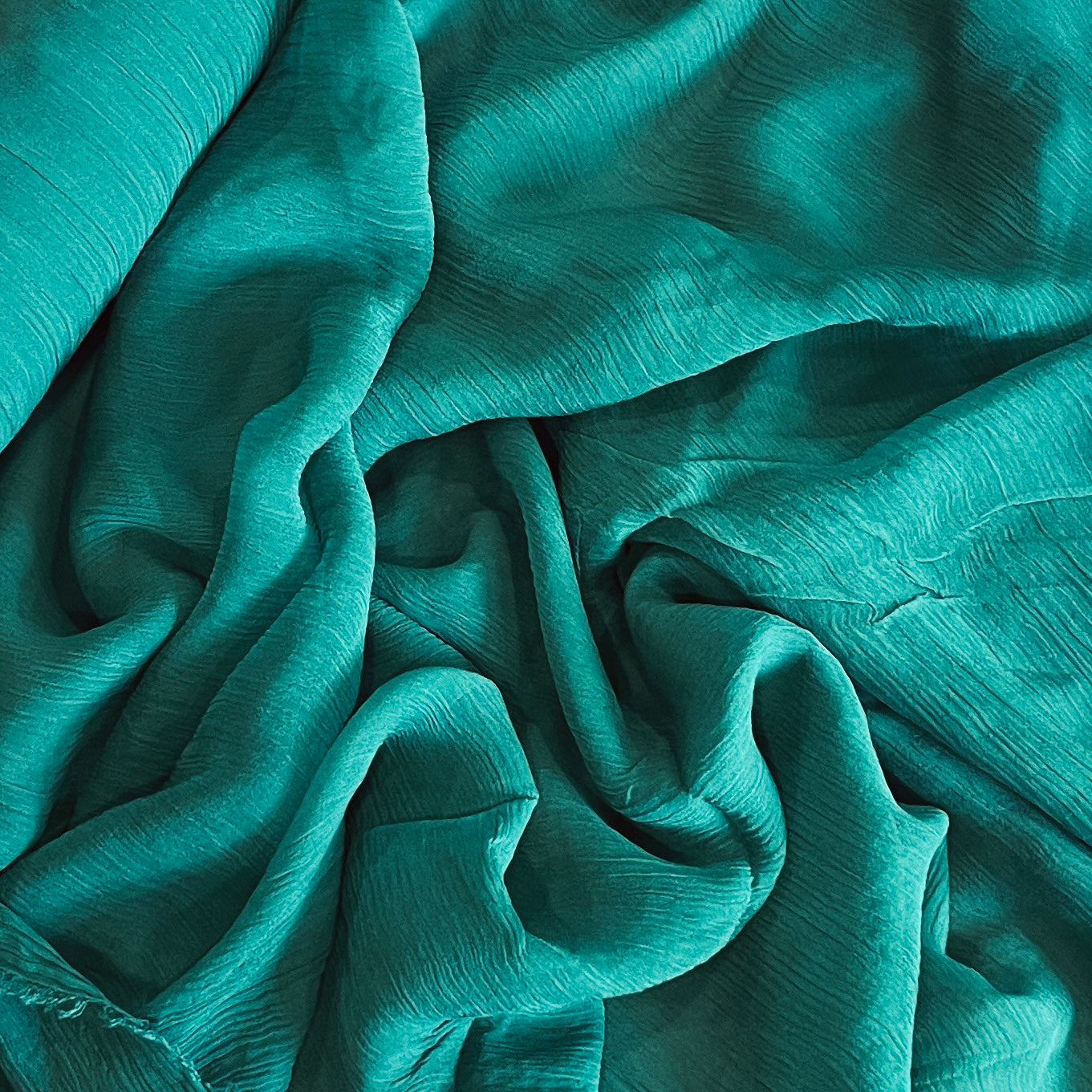 Emerald Crinkle Viscose Georgette