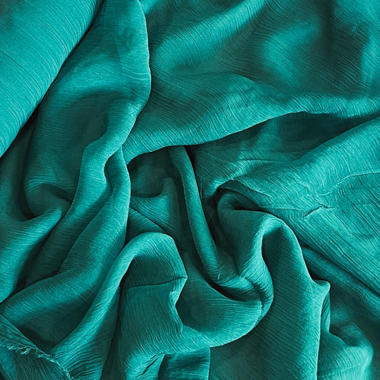 Emerald Crinkle Viscose Georgette