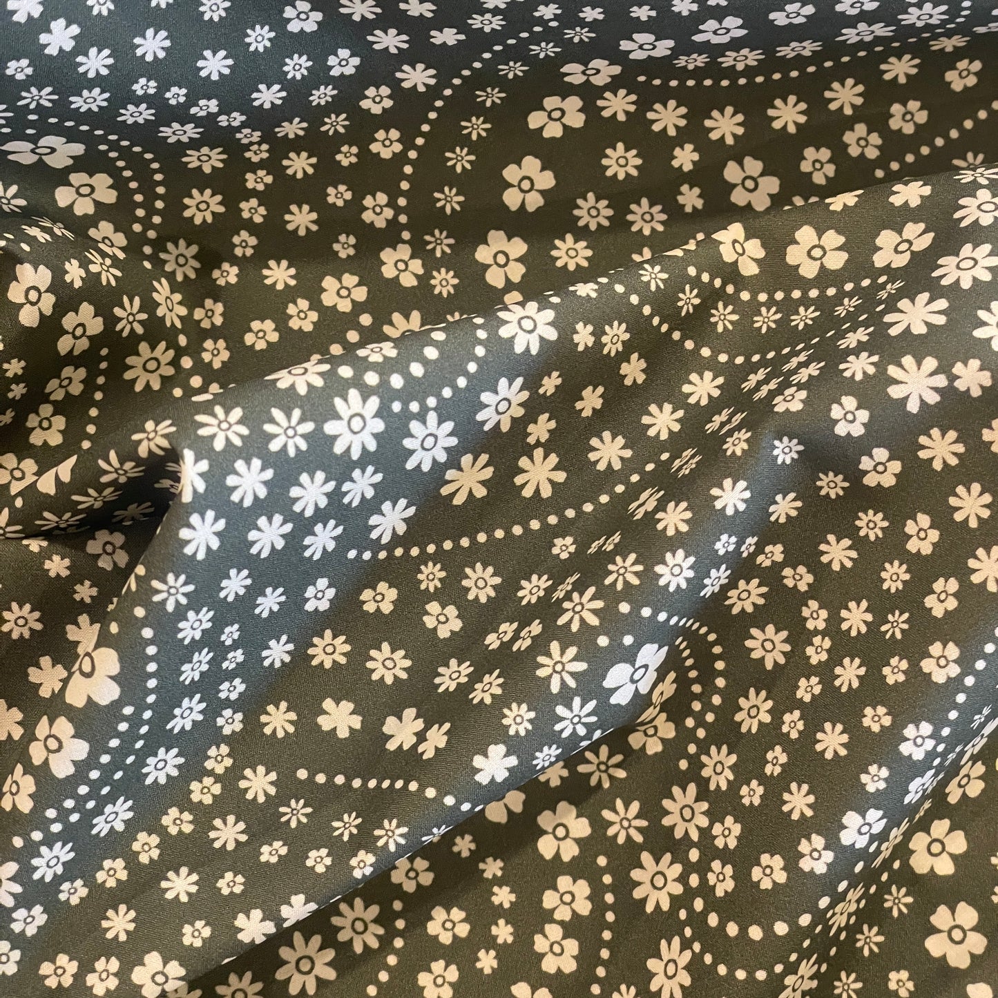 Paisley sage cotton shirting