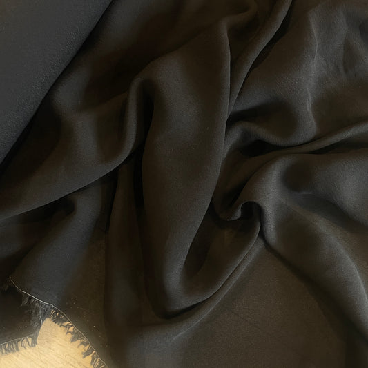 Sola black viscose stretch georgette