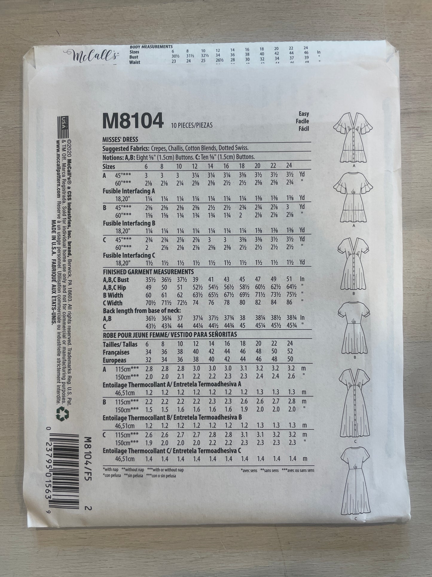 Mccalls 8104
