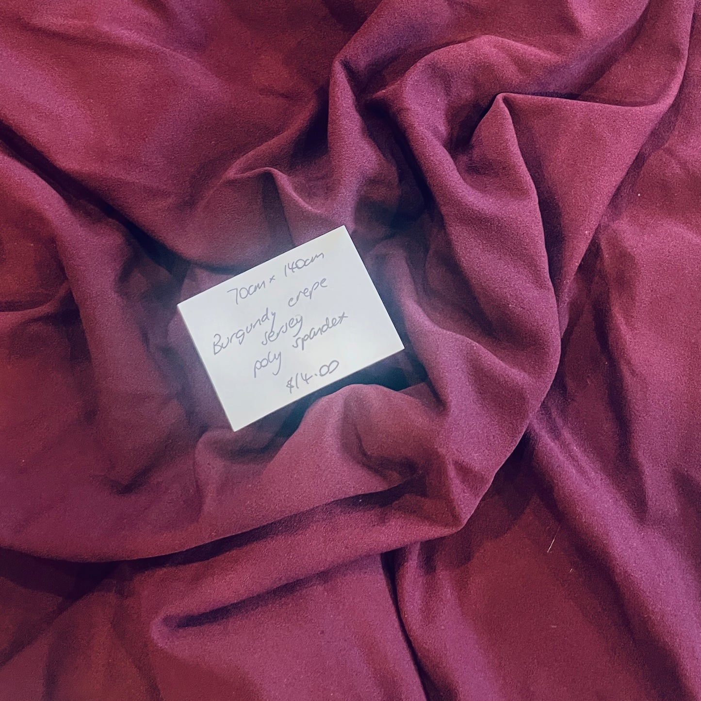 70cm burgundy crepe jersey