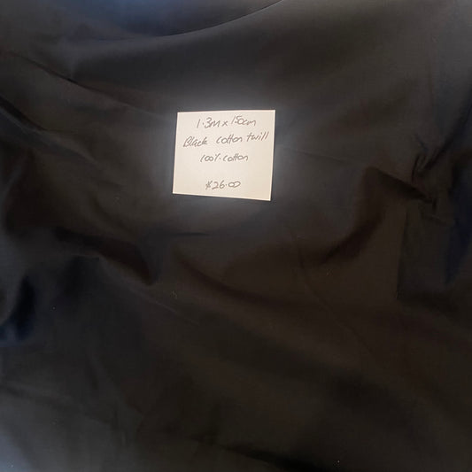 1.3m Black cotton twill Nicola Finetti